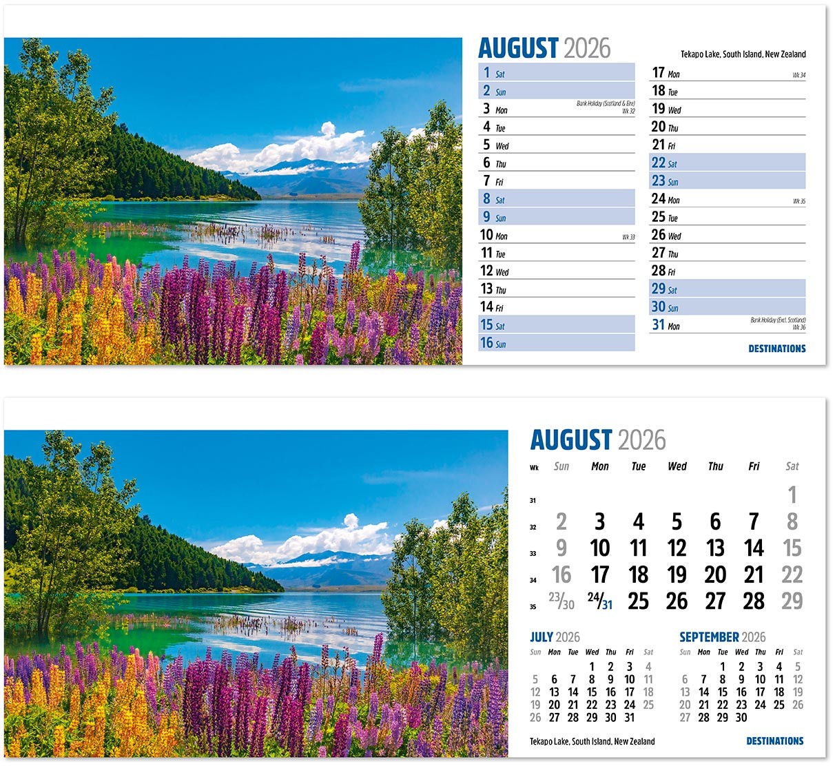 Destinations Desk Calendar